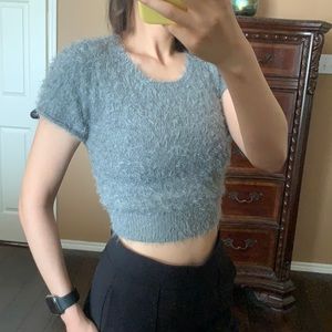 Hollister fur crop top